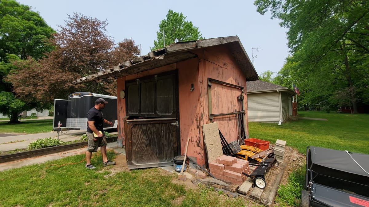 Backyard Shed Rebuild — before