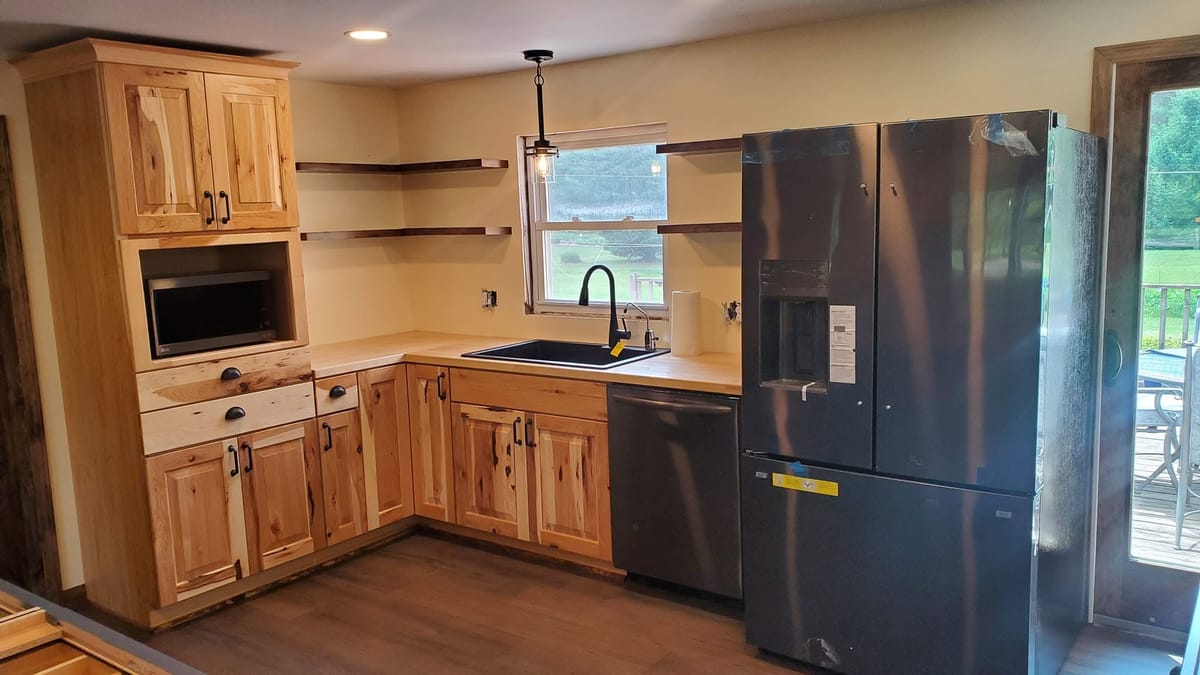 Hickory Kitchen — Sink Wall — after